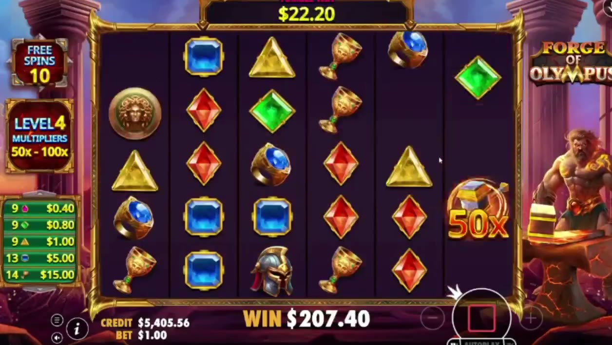 Forge of Olympus game screen
