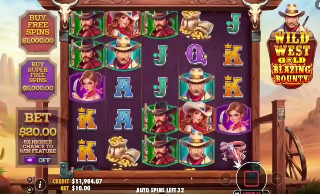 Wild West Gold Blazing Bounty game screen