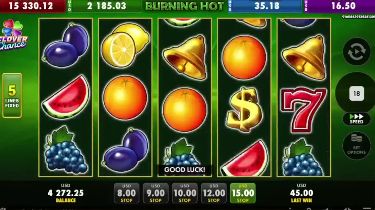 Burning Hot game screen