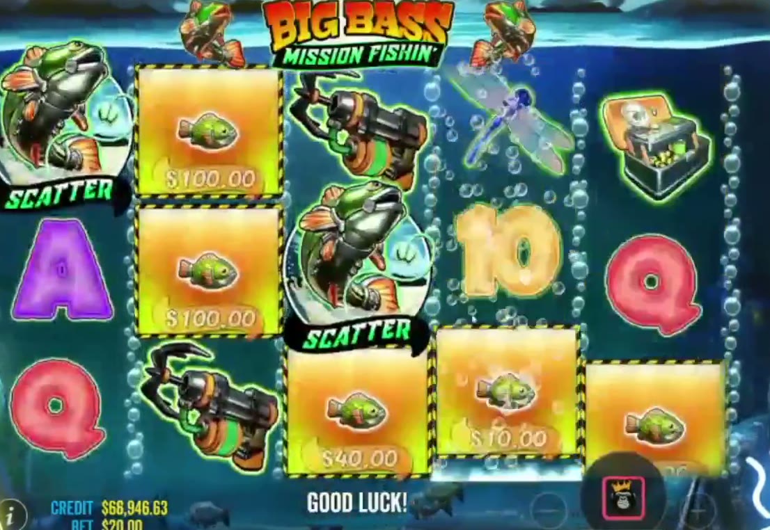 Big Bass Mission Fishin' game screen